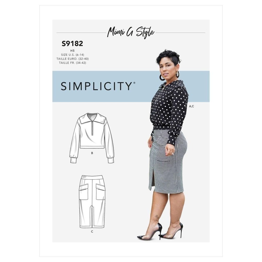 Simplicity Sewing Pattern 9182 10741 Mimi G Top Skirt‎ Misses Size 6-14